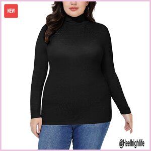 Plus Size Turtleneck Base Layer Slim Fit Long Sleeve Lightweight Shirt